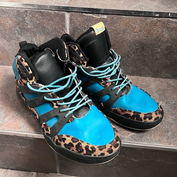 Men’s Radii high top Blue/Black with Leopard print size 11 - Picture 1 of 3